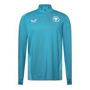 Castore Mens Wolverhampton Wanderers FC Quarter Zip Training Track Top / Pagoda